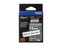 Brother TZe-S131 - Extrastark häftning - svart på klar - Rulle (1,2 cm x 8 m) 1 kassett(er) bandlaminat - för Brother PT-D210, D600, H110; P-Touch PT-1005, D200, D450, D800, E550, H110, P300, P900 TZES131