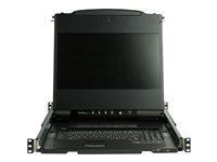 StarTech.com 17-tums HD-rackmonterad KVM-konsol - Dual Rail - KVM-konsol med omkopplare för tangentbord/video/mus - 1 portar - USB - 17.3" - kan monteras i rack - 1920 x 1080 Full HD (1080p) @ 60 Hz - 250 cd/m² - 650:1 - 8 ms - 2xDVI-D, 2xVGA - svart - 1U RKCOND17HD