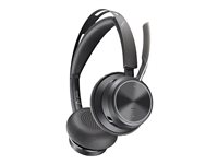 HP Poly Voyager Focus 2 - Headset - på örat - Bluetooth - trådlös - aktiv brusradering - USB-C via Bluetooth-adapter - svart - Zoomcertifierad 9T9J3AA#AC3