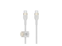 Belkin BoostCharge - USB-kabel - 24 pin USB-C (hane) till 24 pin USB-C (hane) - 2 m - vit CAB011BT2MWH