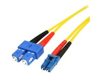StarTech.com 4m Fiber Optic Cable - Single-Mode Duplex 9/125 - LSZH - LC/SC - OS1 - LC to SC Fiber Patch Cable (SMFIBLCSC4) - Patch-kabel - SC enkelläge (hane) till LC enkelläge (hane) - 4 m - 4 m - fiberoptisk - duplex - 9 / 125 mikrometer - OS1 - formpressad - gul SMFIBLCSC4