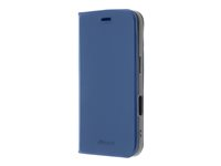 Insmat Easy - Vikbart fodral för mobiltelefon - polyuretan, kartong+papper, termoplastisk polyuretan (TPU) - electric blue - för Apple iPhone 16 650-3291