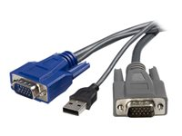 StarTech.com 6 ft Ultra-Thin USB VGA 2-in-1 KVM Cable (SVUSBVGA6) - Tangentbords-/video-/muskabel - USB, HD-15 (VGA) (hane) till HD-15 (VGA) (hane) - 1.8 m - svart - för P/N: SV1631DUSBU, SV1631DUSBUK, SV431DUSBU, SV831DUSBAU, SV831DUSBU, SV831DUSBUK SVUSBVGA6