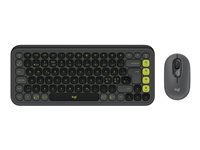 Logitech POP Icon Combo - Sats med tangentbord och mus - trådlös - Bluetooth LE - QWERTY - nordiskt (danska/finska/norska/svenska) - grafit, grön 920-013266