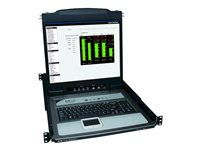 Eaton Tripp Lite Series 16-Port Rack Console KVM Switch 19" LCD PS2/USB Cables 1U - KVM-konsol med omkopplare för tangentbord/video/mus - 16 portar - 19" - kan monteras i rack - 1280 x 1024 @ 75 Hz - VGA - svart - 1U B020-U16-19-K