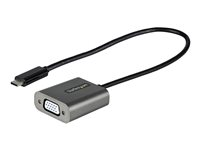 StarTech.com USB C till VGA-adapter - 1080p USB Type-C till VGA-adapterdongel - USB-C (DP alt-läge) till VGA-skärm/bildskärm videokonverterare - Thunderbolt 3-kompatibel - 30 cm ansluten kabel - Videokort - USB-C hane till HD-15 (VGA) hona - 30 cm - svart - stöd för 1200p - för P/N: MXT101MMHQ45, MXT101MMHQ60, MXT101MMHQ65, MXT101MMHQ70, MXT101MMHQFF, TB4CDOCK CDP2VGAEC