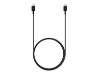 Samsung EP-DX310 - USB-kabel - USB-C (hane) till USB-C (hane) - USB 2.0 - 3 A - 1.8 m - USB Power Delivery (3A, 60W), supersnabb laddning upp till 25 W - svart EP-DX310JBEGEU
