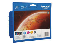 Brother LC1100HY Value Pack - 4-pack - Lång livslängd - svart, gul, cyan, magenta - original - bläckpatron - för Brother DCP-6690CW, MFC-5890CN, MFC-6490CW LC1100HYVALBPDR