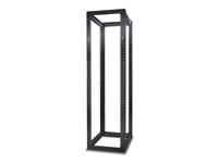 APC NetShelter 4 Post Open Frame Rack - Rack - svart - 44U - för P/N: SMTL1500RM3UC, SMTL1500RMI3UC, SRT3000XLAUS, SRTL3KRM1UC, SRTL3KRM1UNC AR203A