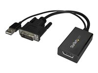 StarTech DVI till DisplayPort-adapter med USB-ström - 1920 x 1200 - Videokort - dubbel länk - DVI-D (hane) till DisplayPort (hona) - USB-ström DVI2DP2