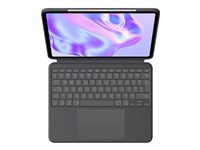 Logitech Combo Touch - Tangentbord och foliefodral - med pekdyna - bakgrundsbelyst - Apple Smart connector - QWERTY - USA, internationellt - grafit - för Apple 13-inch iPad Pro (M4) 920-012833