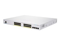 Cisco Business 250 Series CBS250-24FP-4G - Switch - L3 - smart - 24 x 10/100/1000 (PoE+) + 4 x Gigabit SFP - rackmonterbar - PoE+ (370 W) CBS250-24FP-4G-EU