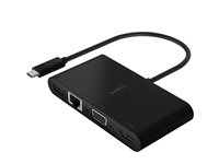 Belkin - Multimedia- och laddningsadapter - USB-C - VGA, HDMI - 1GbE AVC004BTBK
