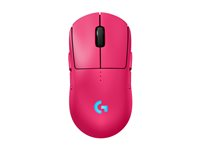 Logitech G PRO 2 - Mus - gaming - höger- och vänsterhänta - optisk - 8 knappar - trådlös, kabelansluten - 2.4 GHz, USB - USB Logitech LIGHTSPEED-mottagare - rosa 910-007310