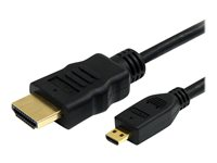 StarTech.com 1m High Speed HDMI Cable with Ethernet HDMI to HDMI Micro - HDMI-kabel med Ethernet - HDMI hane till 19 pin micro HDMI Type D hane - 1 m - svart HDADMM1M