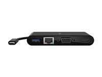 Belkin - Flerportsadapter - USB-C - VGA, HDMI - 1GbE AVC005BTBK