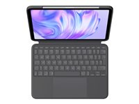Logitech Combo Touch - Tangentbord och foliefodral - med pekdyna - bakgrundsbelyst - Apple Smart connector - QWERTY - USA, internationellt - grafit - för Apple 11-inch iPad Pro (M4) 920-012831