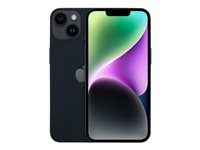 Apple iPhone 14 Plus - 5G smartphone - dual-SIM / Internminne 128 GB - OLED-skärm - 6.7" - 2778 x 1284 pixlar - 2 bakre kameror 12 MP, 12 MP - front camera 12 MP - midnatt MQ4X3QN/A