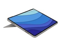 Logitech Combo Touch - Tangentbord och foliefodral - med pekdyna - bakgrundsbelyst - Apple Smart connector - QWERTY - USA, internationellt - sand - för Apple 12.9-inch iPad Pro (5:e generation) 920-010258
