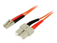 StarTech.com 1m Fiber Optic Cable - Multimode Duplex 50/125 - LSZH - LC/SC - OM2 - LC to SC Fiber Patch Cable (50FIBLCSC1) - Nätverkskabel - LC multiläge (hane) till SC-läge (multi-mode) (hane) - 1 m - 1 m - fiberoptisk - duplex - 50/125 mikron 50FIBLCSC1