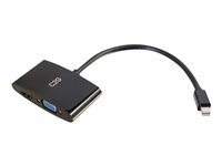 C2G 20cm Mini DisplayPort to HDMI or VGA Adapter Converter 4K UHD - Black - Videokort - Mini DisplayPort hane till HDMI, 15 pin D-Sub (DB-15) hona - 20.3 cm - skärmad - svart - stöd för 4K 80935