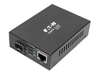 Eaton Tripp Lite Series Gigabit SFP Fiber to Ethernet Media Converter, POE+, International Power Cables, 10/100/1000 Mbps - Fibermediekonverterare - 1GbE - 10Base-T, 100Base-TX, 1000Base-T - RJ-45 / SFP (mini-GBIC) - upp till 100 m - för P/N: N001-025-BK, N201-025-BL, N286-01GLX-SLX, N286-01GSX-MDLC N785-INT-PSFP