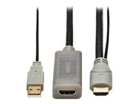 Eaton Tripp Lite Series HDMI Extension Cable with Active Repeater (M/F), 4K 60 Hz, HDR, 4:4:4, HDCP 2.2, 20 ft. (6.1 m), TAA - HDMI-förlängningskabel - TAA-kompatibel - 6.1 m - svart - aktiv förstärkare P569-020-MF-ACT