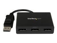 StarTech.com 3-ports multi-bildskärmsadapter - DisplayPort 1.2 MST-hubb till dubbel 4K 30 Hz och 1x 1080p - Video-splitter för utökat skrivbordsläge endast på Windows-datorer - DP till 3x DP-skärmar - Linjedelare för video - skrivbordsmodell - AC 100/230 V - för P/N: SV231DPU34K, SVA5N3NEUA MSTDP123DP