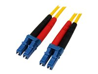StarTech.com 7m Fiber Optic Cable - Single-Mode Duplex 9/125 - LSZH - LC/LC - OS1 - LC to LC Fiber Patch Cable (SMFIBLCLC7) - Patch-kabel - LC enkelläge (hane) till LC enkelläge (hane) - 7 m - 7 m - fiberoptisk - duplex - 9 / 125 mikrometer - OS1 - formpressad - gul - för P/N: SFP100BBXDST, SFP100BBXUST, SFP10GBBXDST, SFP10GBBXUST, SFP10GBLRST, SFP10GBZRST SMFIBLCLC7