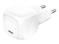 Belkin BoostCharge - Strömadapter - kompakt - 20 Watt - Strömmatning 3.1, Fast Charge (USB-C) - vit WCA009KQWH