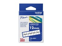 Brother TZe-M31 - Svart utskrift på premium, matt transparent - Rulle (1,2 cm x 8 m) bandlaminat - för Brother PT-D210, D600, H110; P-Touch PT-D200, D450, H110, P300; P-Touch Cube Plus PT-P710 TZEM31