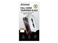 Insmat - Skärmskydd för mobiltelefon - lätt och anti-damm, super full täckning - glas - ramfärg svart - för Apple iPhone 13, 14, 14 Pro, 16e 861-1614