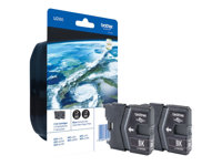 Brother LC985 Twin-Pack - 2-pack - svart - original - blister med akustiskt / elektromagnetiskt alarm - bläckpatron - för Brother DCP-J140W, DCP-J315W, DCP-J515W, MFC-J410 LC985BKBP2DR