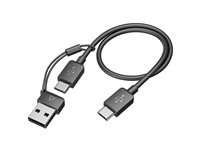 HP Poly Voyager Focus 2 - Headset - på örat - Bluetooth - trådlös, kabelansluten - USB-C via Bluetooth-adapter - svart - Certifierad för Microsoft-teams 76U47AA