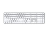 Apple Magic Keyboard with Touch ID and Numeric Keypad - Tangentbord - USB-C - trådlös - Bluetooth - svensk - vita tangenter MXK73S/A