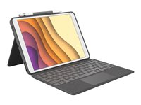 Logitech Combo Touch - Tangentbord och foliefodral - med pekdyna - bakgrundsbelyst - Apple Smart connector - QWERTZ - tysk - grafit - för Apple 10.5-inch iPad Air (3:e generationen); 10.5-inch iPad Pro 920-009640