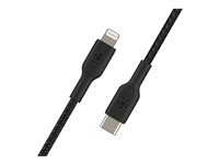 Belkin BoostCharge - Lightning-kabel - 24 pin USB-C hane till Lightning hane - 2 m - svart - USB-strömförsörjning (18W) CAA004BT2MBK
