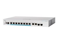 Cisco Business 350 Series CBS350-8MP-2X - Switch - L3 - Administrerad - 8 x 100/1000/2.5G (PoE+) + 2 x combo 10 Gigabit SFP+/RJ-45 - rackmonterbar - PoE+ (240 W) CBS350-8MP-2X-EU