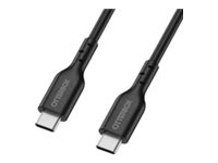OtterBox Standard - USB-kabel - USB-C (hane) till USB-C (hane) - 2 m - snabbladdning - svart 78-81367