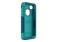 OtterBox Commuter Apple iPhone 4/4S - Fodral för mobiltelefon - polykarbonat, silikonfodral - djupblågrön, ljusblågrön 77-18552