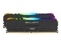 Ballistix RGB - DDR4 - sats - 16 GB: 2 x 8 GB - DIMM 288-pin - 3200 MT/s / PC4-25600 - CL16 - 1.35 V - ej buffrad - icke ECC - svart BL2K8G32C16U4BL