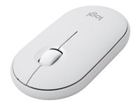 Logitech Pebble Mouse 2 M350s - Mus - optisk - 3 knappar - trådlös - Bluetooth 5.2 LE - tonal white 910-007013