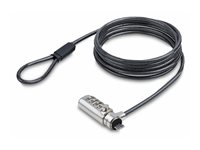 StarTech.com Nano Slot Compatible 6.6ft (2m) Cable Lock, Laptop Security - Lås för säkerhetskabel - svart & silver - 2 m SNANOC4D-LAPTOP-LOCK