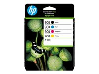 HP 903 - 4-pack - svart, gul, cyan, magenta - original - Officejet - blister - bläckpatron - för Officejet 6950, 6951 6ZC73AE#30B