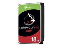 Seagate IronWolf Pro ST18000NE000 - Hårddisk - 18 TB - inbyggd - 3.5" - SATA 6Gb/s - 7200 rpm - buffert: 256 MB - med 3 års Seagate Rescue Data Recovery ST18000NE000