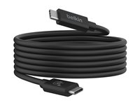 Belkin - USB-kabel - 24 pin USB-C (hane) till 24 pin USB-C (hane) - USB 2.0 / USB 3.0 / USB 3.2 / USB 4.0 /Thunderbolt 3 / Thunderbolt 4 - 2 m - USB-strömförsörjning (240W), 4K60Hz UHD-stöd - svart INZ004BT2MBK