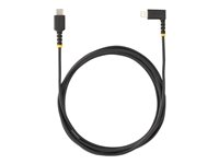 StarTech.com 6ft (2m) Durable USB-C to Lightning Cable - Right-Angled Heavy Duty Aramid Fiber USB Type-C to Lightning Charging/Sync Cord - Apple MFi Certified - Rugged iPhone Lightning Cable - Lightning-kabel - 24 pin USB-C hane till Lightning hane - 2 m - svart RUSB2CLTMM2MR