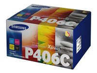 Samsung CLT-P406C Value Pack - 4-pack - svart, gul, cyan, magenta - original - tonerkassett - för CLP-360, 365, 365W; Xpress C410W, C460FW, C460W CLT-P406C/ELS