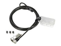 Kensington Universal 3-in-1 Combination Laptop Lock - Resettable - Lås för säkerhetskabel - 1.8 m K62316WW