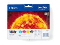 Brother LC980VALBP - 4-pack - svart, gul, cyan, magenta - original - blister - bläckpatron - för Brother DCP-145, 163, 165, 195, 365, 373, 375, 377, MFC-250, 290, 295, 297 LC980VALBP